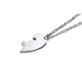 Stainless Steel Heart Set Silver