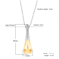 Memorial Urn Pendant For Ashes Stainless Steel Gold Plated