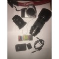 Canon EOS 400D/Rebel XTi with 2 lenses, lens hoods, remote and 3xCF cards