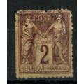 France 1877 -1900 Pax and Mercur  brown 2F nice space filler
