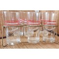 Set of 6 Copperband Rhumba glasses with Glass Carrier