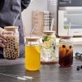 4PK Glass Jar and Straw Set