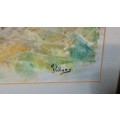 ART : WATER COLOURS SIGNED : WOOD AND GLASS FRAMED