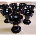Luminarc sorbet black glass dessert set