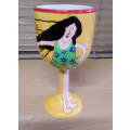 Italian style glass and ceramic goblet