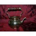 BRASS KETTLE WITH WOODEN HANDLEs