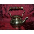 BRASS KETTLE WITH WOODEN HANDLEs