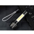 Multi-functional LED COB Torch Flashlight USB Rechargeable
