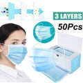 Face masks 50Pcs 3-Layer Disposable Face Masks Non-woven Dustproof Mask Health Care