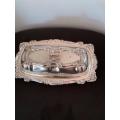Silver Plated Butter Dish with Glass Liner
