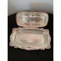 Silver Plated Butter Dish with Glass Liner