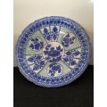 CHINESE POST 1920s BLUE AND WHITE FLOWER PATTERN BOWL STAMPED