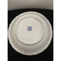 CHINESE POST 1920s BLUE AND WHITE FLOWER PATTERN BOWL STAMPED