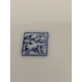 CHINESE POST 1920s BLUE AND WHITE FLOWER PATTERN BOWL STAMPED