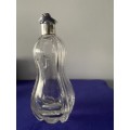 HALLMARK SILVER LONDON 1898 STAMPED SPOUT and COLLAR CRYSTAL JUG