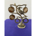 FAMILY TREE BIRD METAL STAND WITH 5 x HANGING FRAMES STAMPED SPAIN