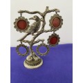 FAMILY TREE BIRD METAL STAND WITH 5 x HANGING FRAMES STAMPED SPAIN