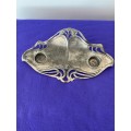 WMF GERMAN ART NOUVEAU INKWELL STAND MISSING GLASS LINERS