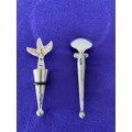 CARROL BOYES STAMPED WINE BOTTLE STOPPER AND SUGAR SPOON
