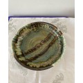 SIGNED BY ARTIST DRIP GLAZED POTTERY BOWL