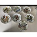 VINTAGE BY ALT TIRSCHENREUTH GERMANY SIGNED U. BAND and NUMBERED FOR WWF SET OF 7 x BIRD PLATES