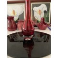MID-CENTURY SWEDEN RED GLASS TALL VASE