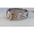 Platinum and 18k diamond ring