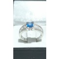 Sterling silver ring with cubic zirconias