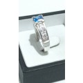 Sterling silver ring with cubic zirconias