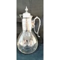 Antique glass and silver plate coffee pot