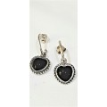 Pandora sterling silver `Mi Amor` earrings