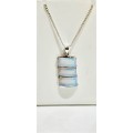 Sterling silver pendant with moonstones on chain