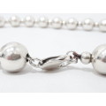 Sterling silver large ball necklace