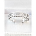 Sterling silver half eternity ring with clear zirconias