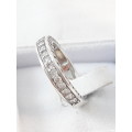 Sterling silver half eternity ring with clear zirconias