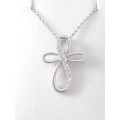 Sterling silver cross pendant on chain