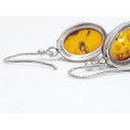 Vintage sterling silver Amber earrings