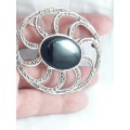 Vintage sterling silver brooch with marcasites