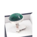 Vintage style sterling silver ring with malachite stone