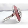 Sterling silver ring with coral stone