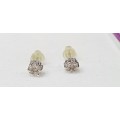 14ct White gold diamond earrings