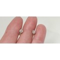 14ct White gold diamond earrings