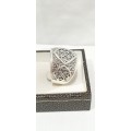 Sterling silver ring with ornate design