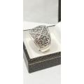Sterling silver ring with ornate design