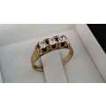 9ct Yellow Gold Ring with Cubic Zirconias.