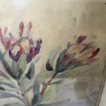 Beguiling large watercolour by Mary Blem of Proteas in Vase