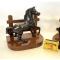 A pair of 1920s Horse and Fence Book Ends ( books not included)