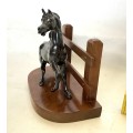 A pair of 1920s Horse and Fence Book Ends ( books not included)