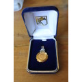 1972 Gold R1 Coin Pendant with 7 Diamonds