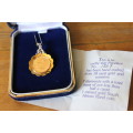 1972 Gold R1 Coin Pendant with 7 Diamonds